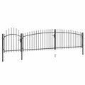Puerta de jardín Woerden con punta de lanza, 5 x 1 m, negro