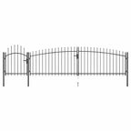 Puerta de jardín Woerden con punta de lanza, 5 x 1 m, negro