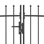 Puerta de jardín Woerden con punta de lanza, 5 x 1 m, negro