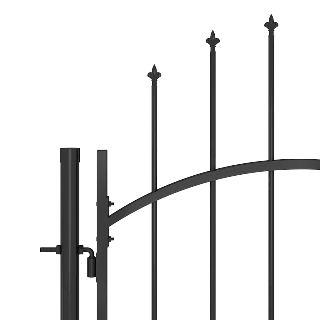 Puerta de jardín Woerden con punta de lanza, 5 x 1 m, negro
