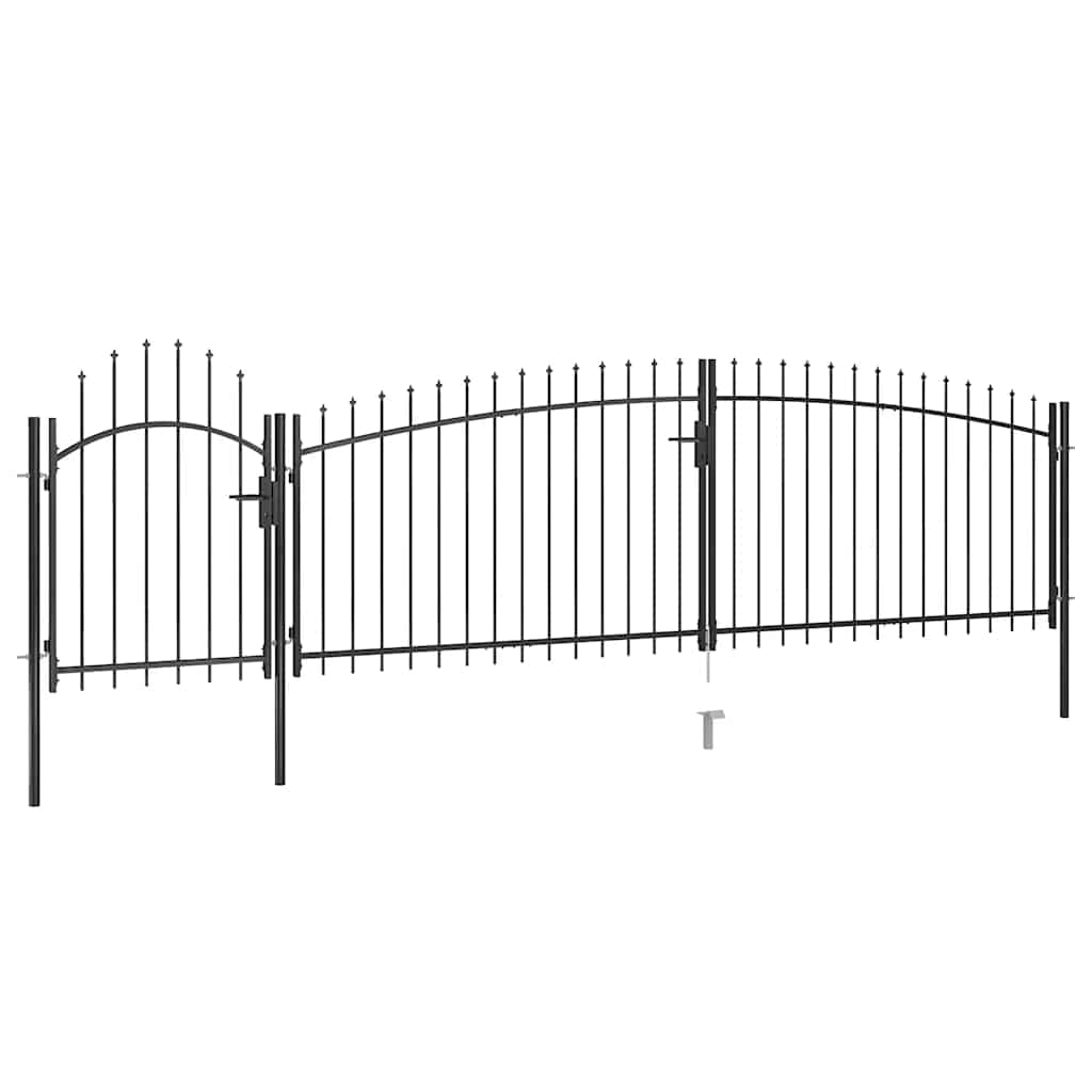 Portão de jardim Woerden com ponta de lança, 5 x 1 m, preto