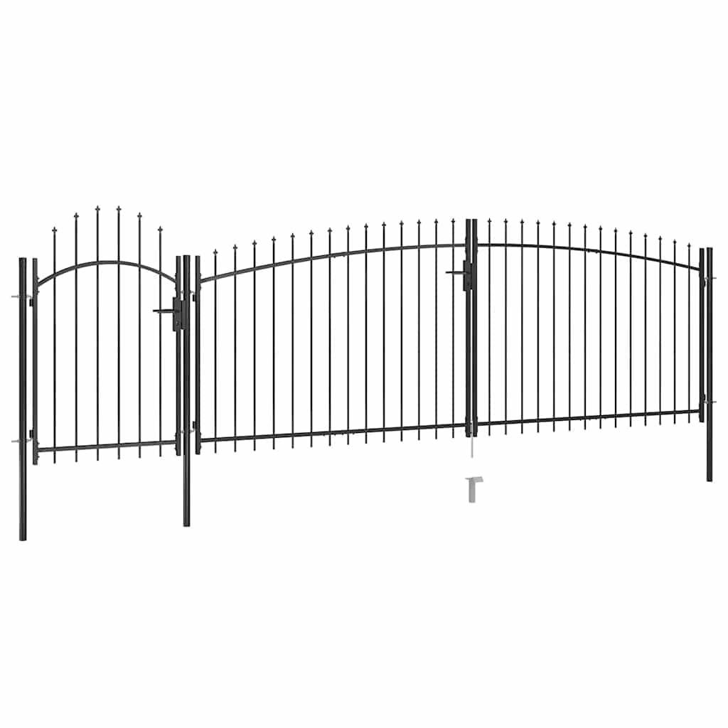 Portão de jardim Woerden com ponta de lança, 5 x 1 m, preto