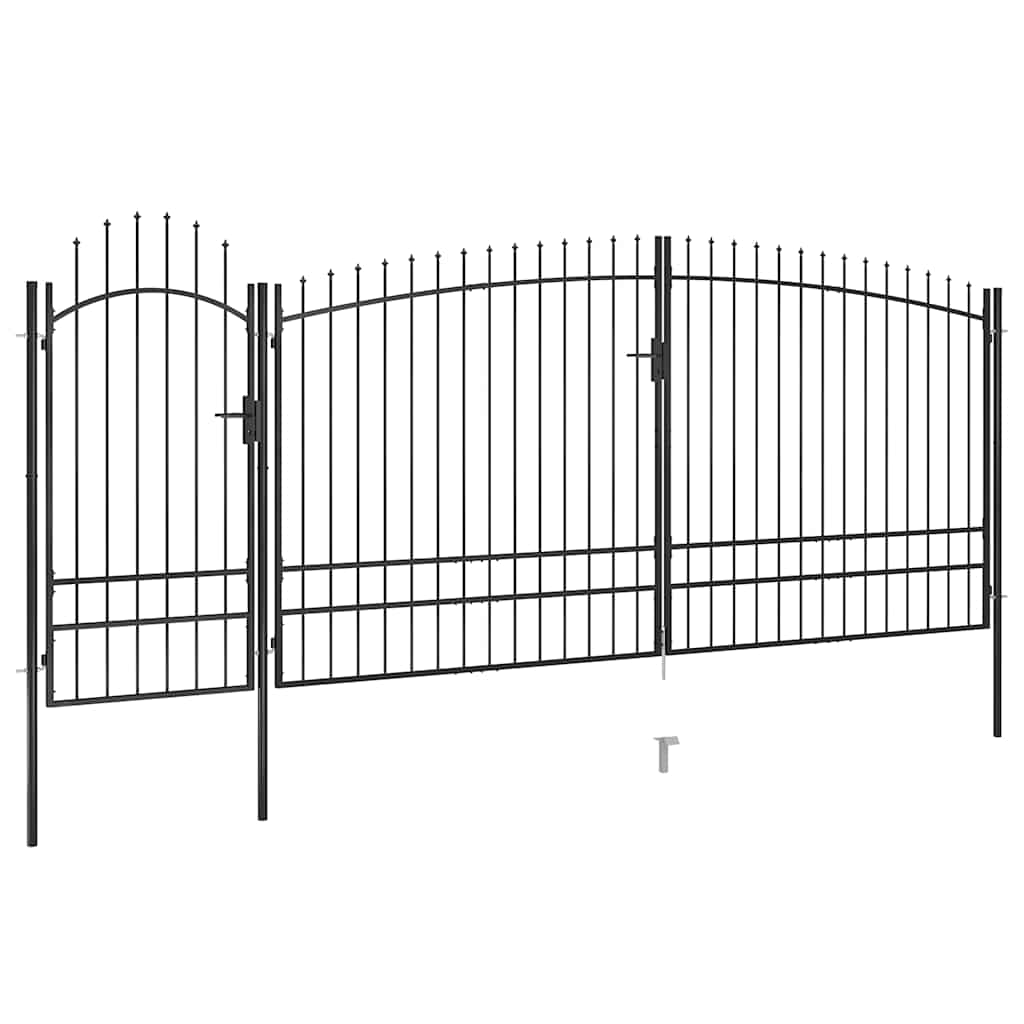 Portão de jardim Woerden com ponta de lança, 5 x 1 m, preto
