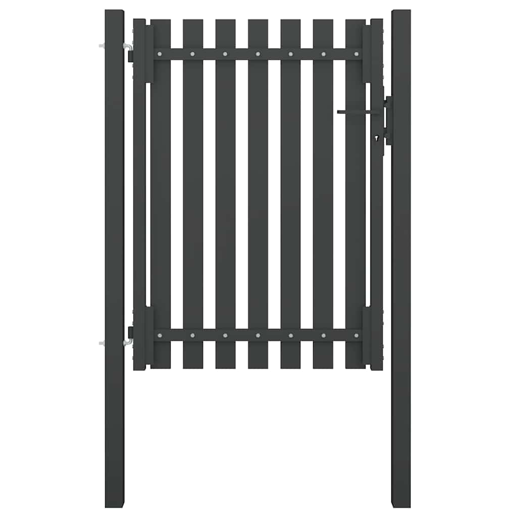 Puerta de jardín de acero 100 x 125 cm color antracita