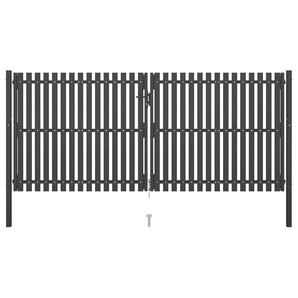Portão de jardim em aço 100 x 125 cm cor antracite