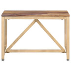 Mesa auxiliar de madera maciza 60x60x40 cm