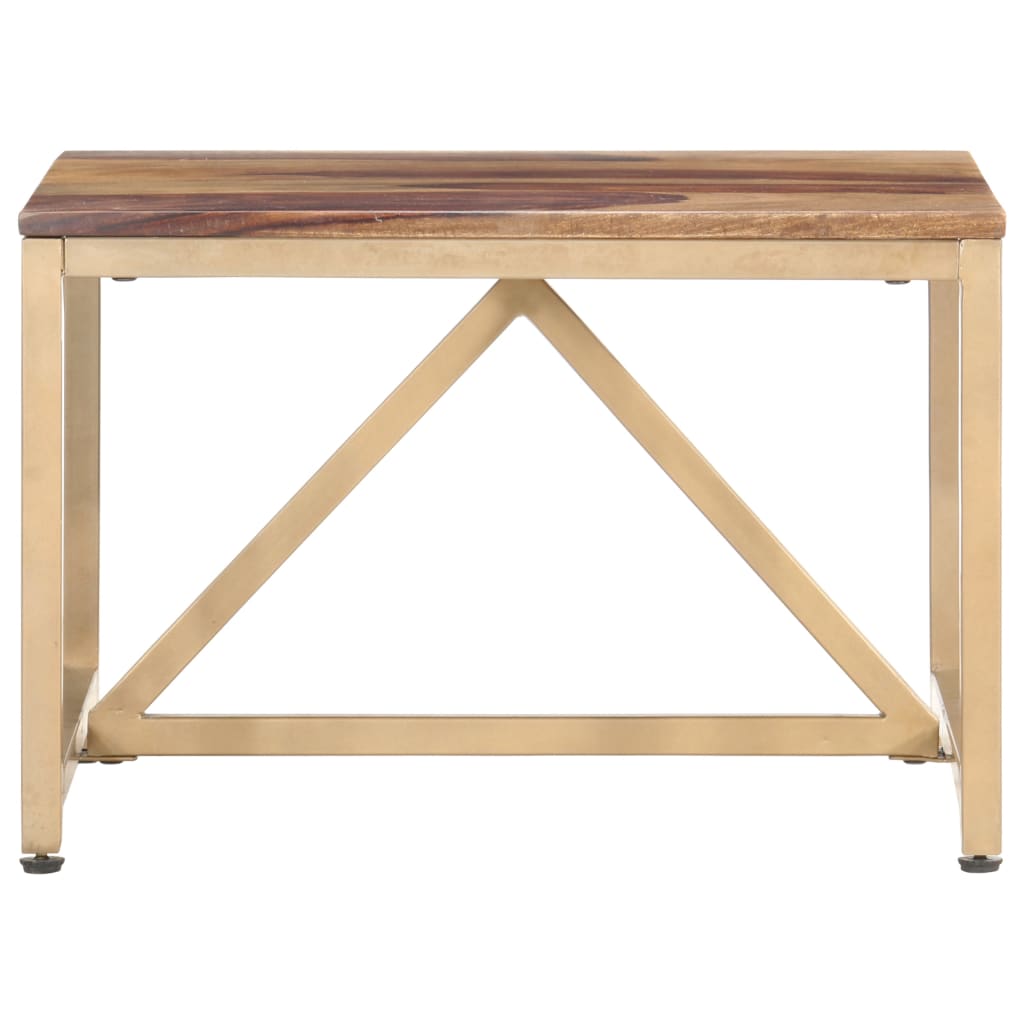Mesa auxiliar de madera maciza 60x60x40 cm