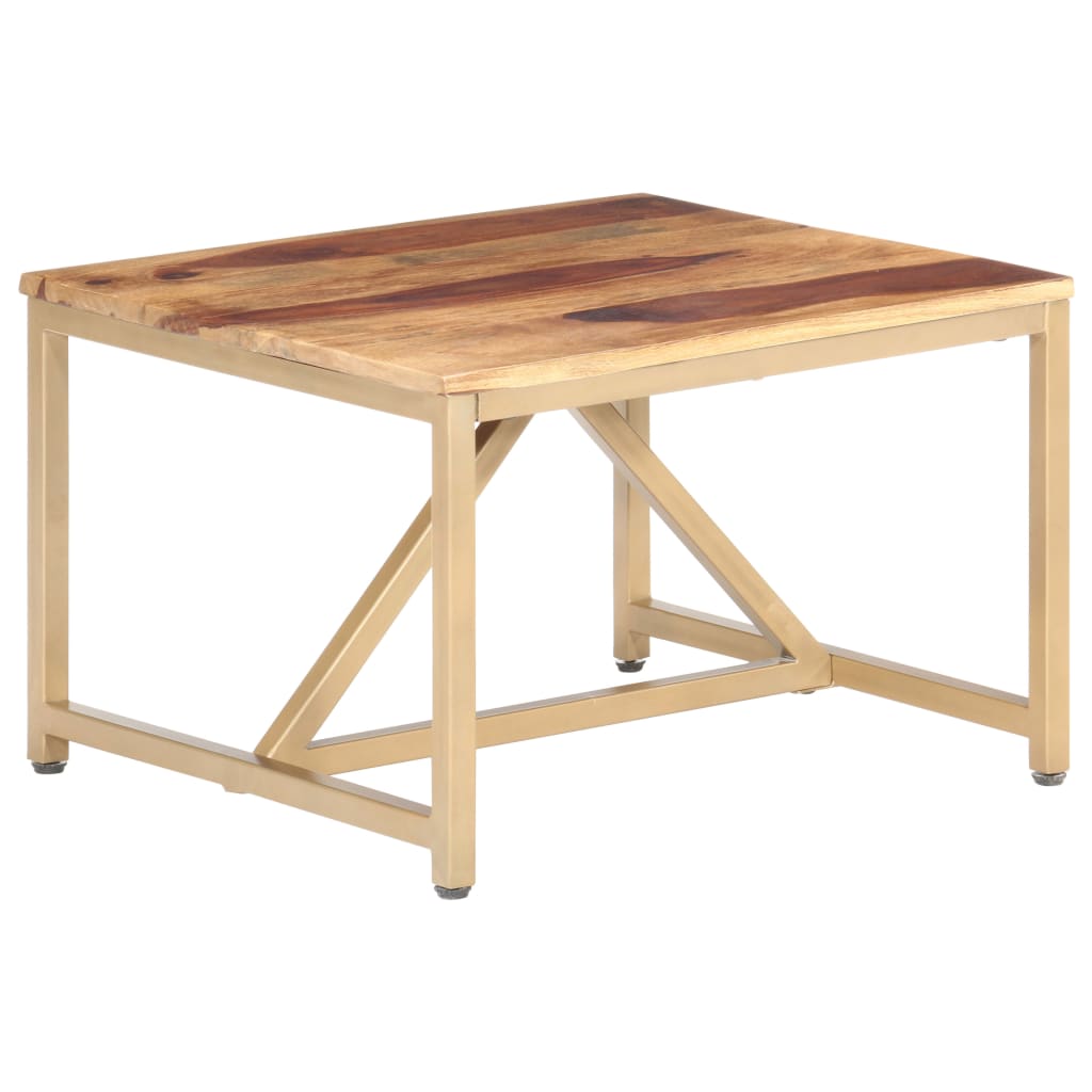 Mesa auxiliar de madera maciza 60x60x40 cm