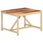 Mesa auxiliar de madera maciza 60x60x40 cm