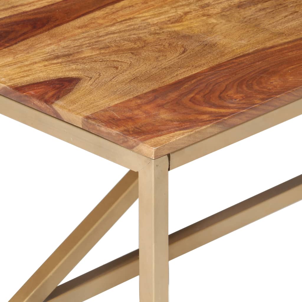 Mesa auxiliar de madera maciza 60x60x40 cm