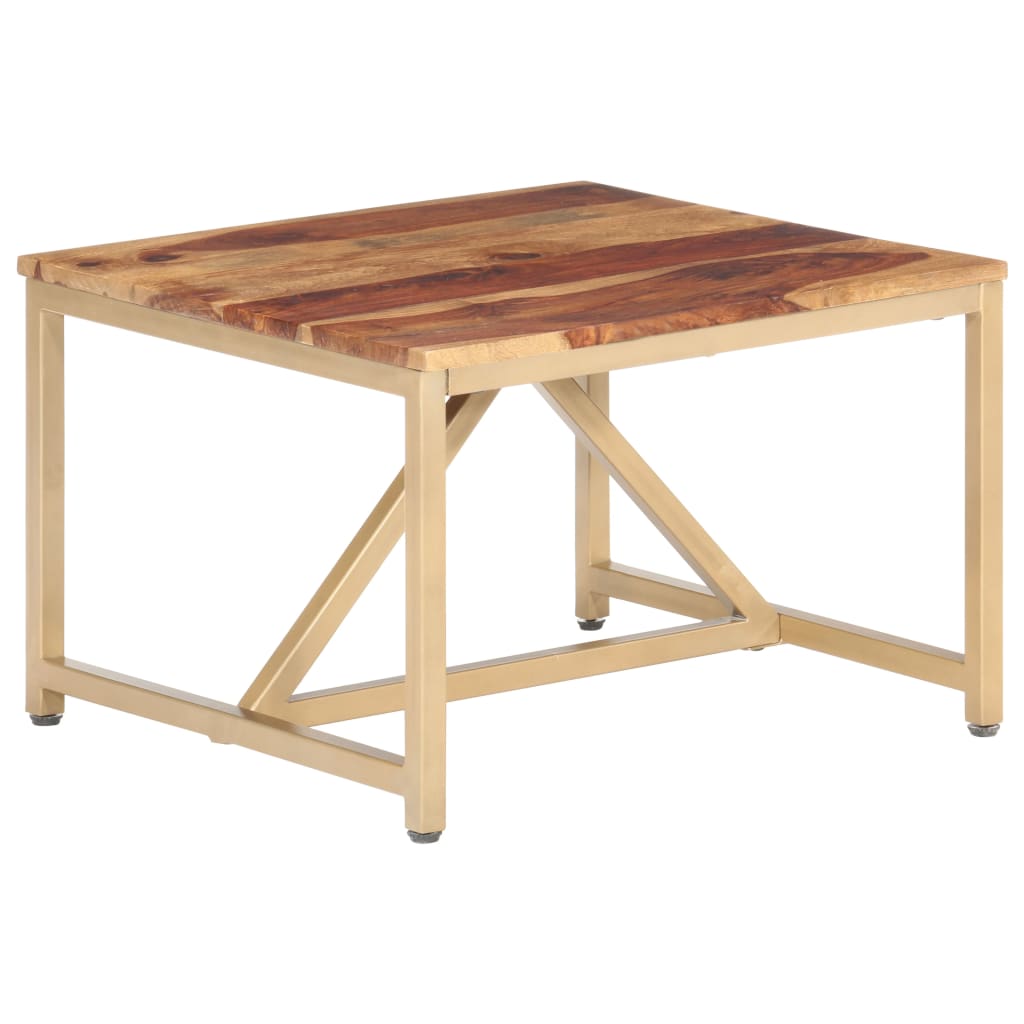 Mesa auxiliar de madera maciza 60x60x40 cm