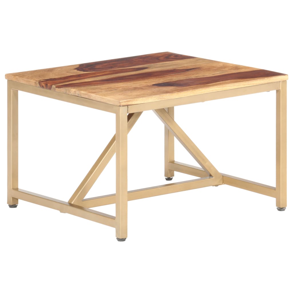Mesa auxiliar de madera maciza 60x60x40 cm