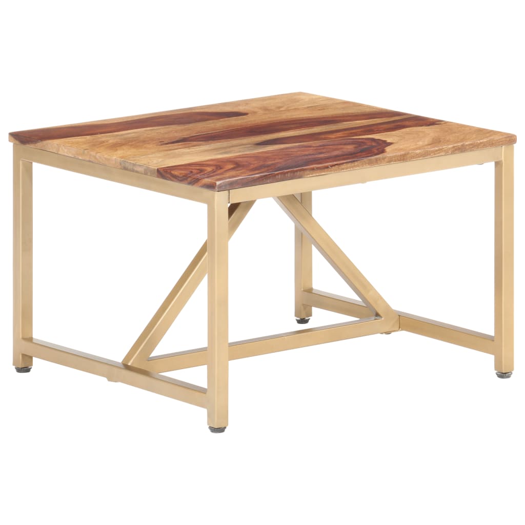 Mesa auxiliar de madera maciza 60x60x40 cm
