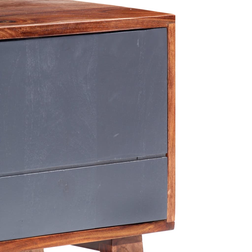 Mueble para TV madera maciza gris 140x30x35 cm