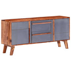 Aparador de madera maciza gris 120x30x55 cm