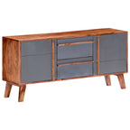 Aparador de madera maciza gris 120x30x55 cm