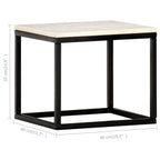 Mesa de centro piedra real textura de mármol blanco 40x40x35 cm