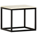 Mesa de centro piedra real textura de mármol blanco 40x40x35 cm