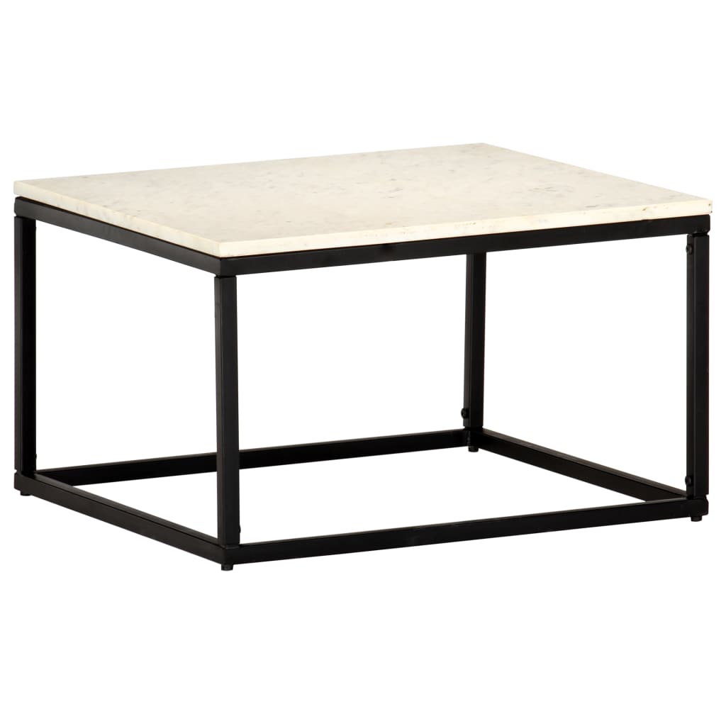 Mesa de centro pedra real textura de mármore branco 40x40x35 cm