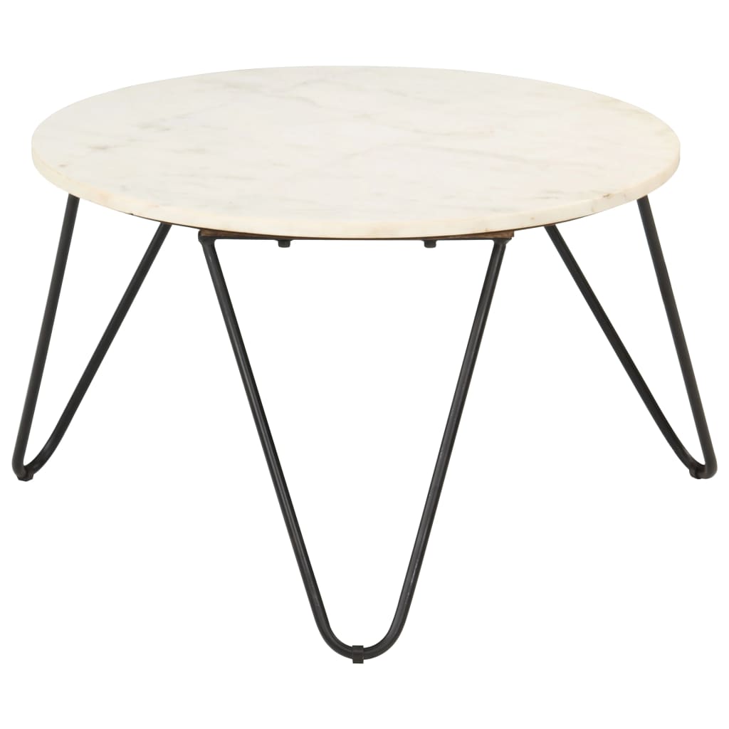 Mesa de centro pedra real textura de mármore branco 40x40x35 cm