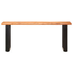 Banco con borde irregular madera maciza de acacia y acero 110cm