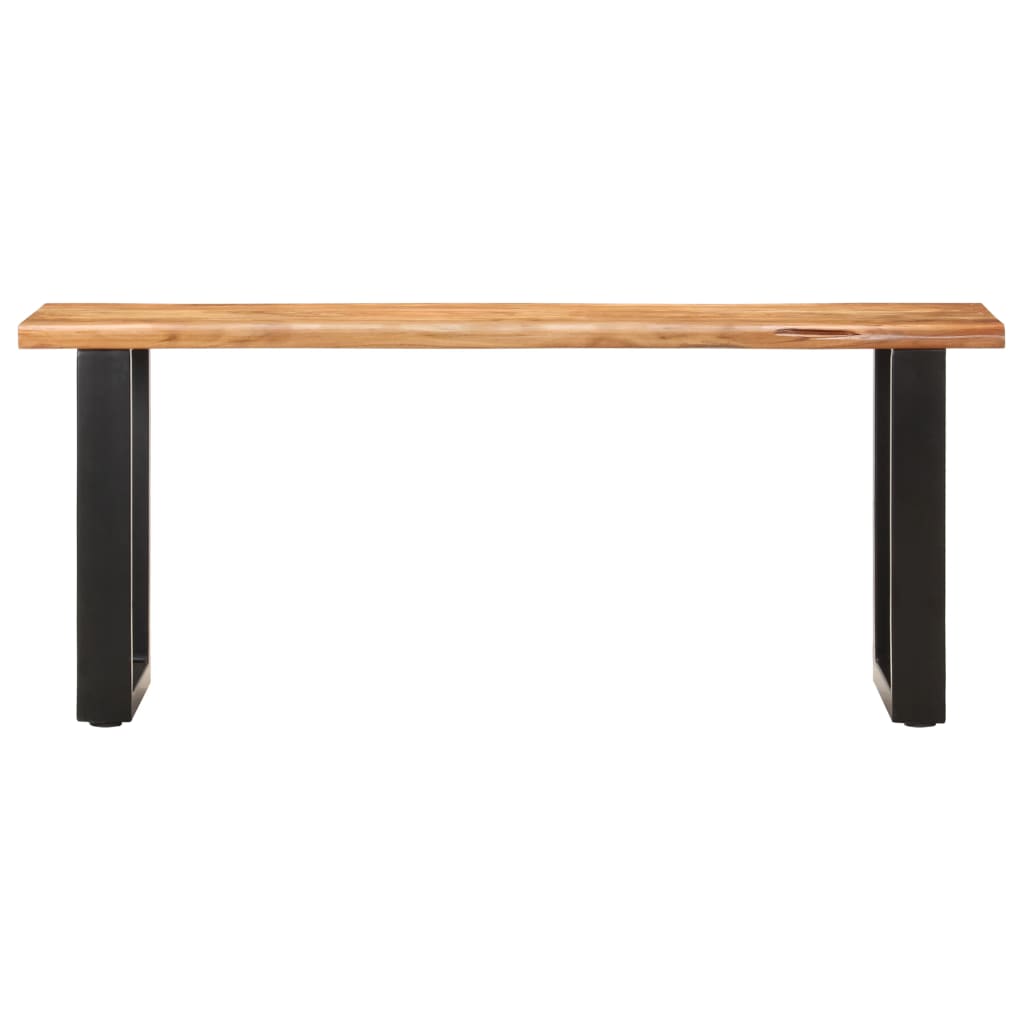 Banco con borde irregular madera maciza de acacia y acero 110cm