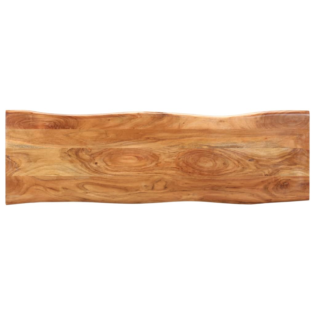 Banco con borde irregular madera maciza de acacia y acero 110cm