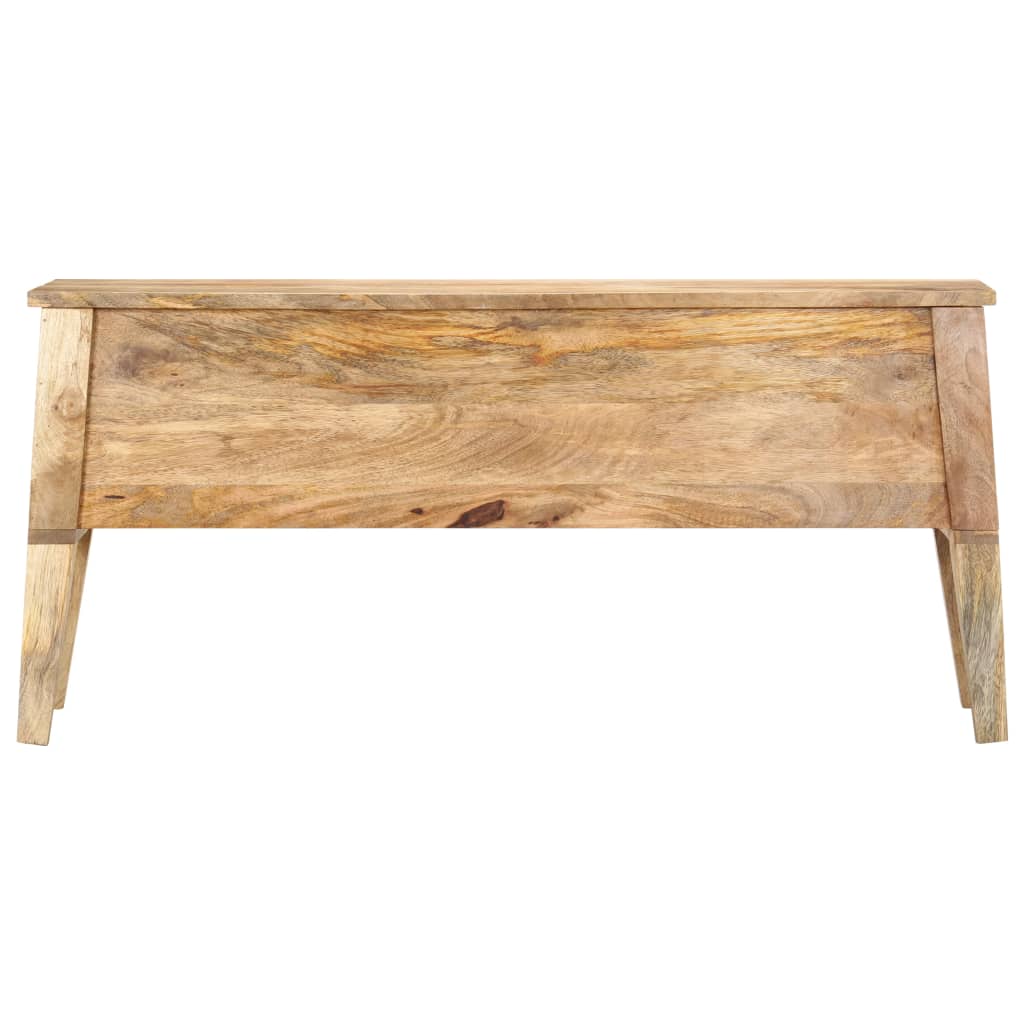 Cesto de arrumação em madeira maciça de mangueira 99x35x48 cm