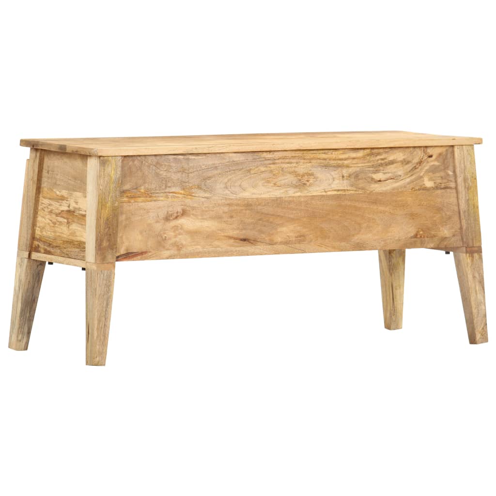 Cesto de arrumação em madeira maciça de mangueira 99x35x48 cm