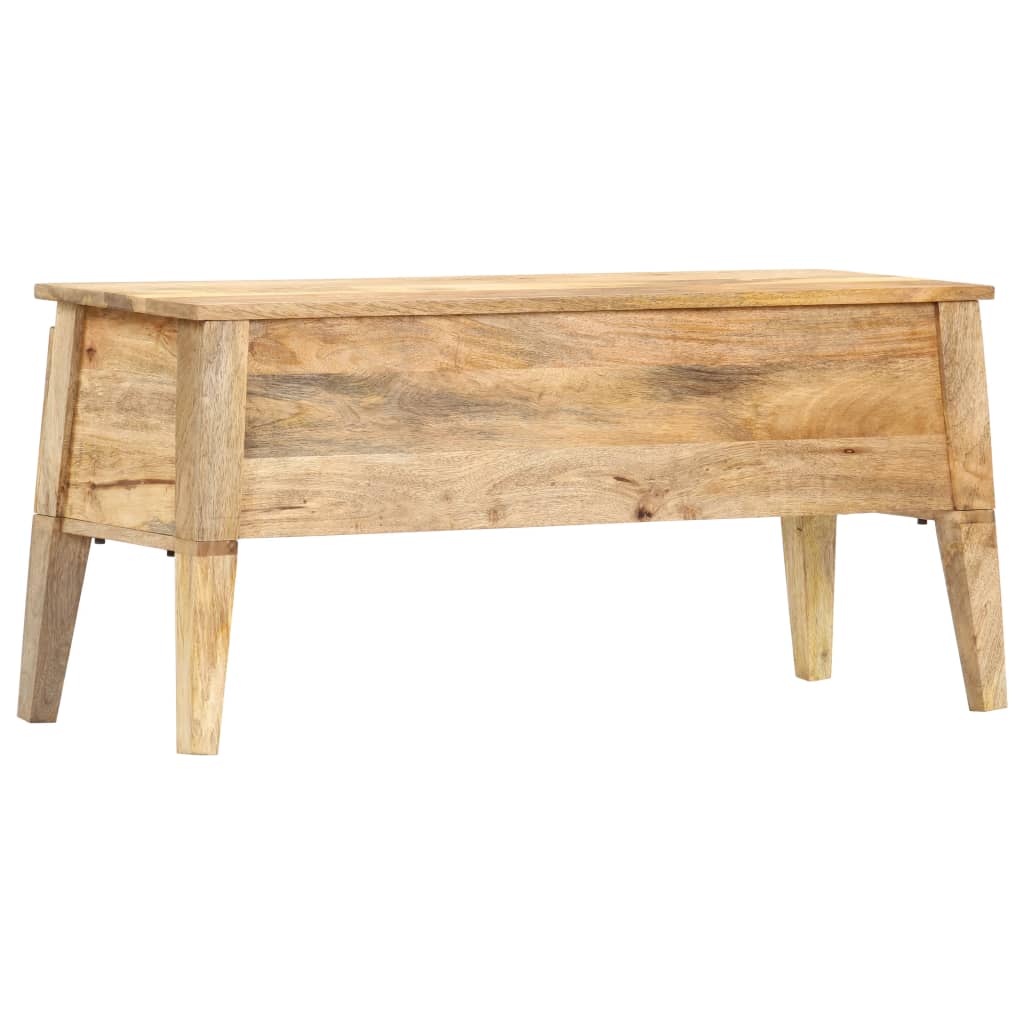 Cesto de arrumação em madeira maciça de mangueira 99x35x48 cm