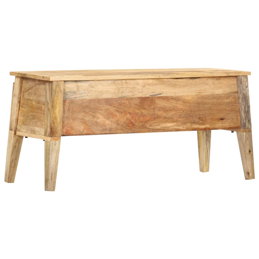 Cesto de arrumação em madeira maciça de mangueira 99x35x48 cm