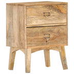 Mesita de noche de madera maciza de mango 40x35x55 cm