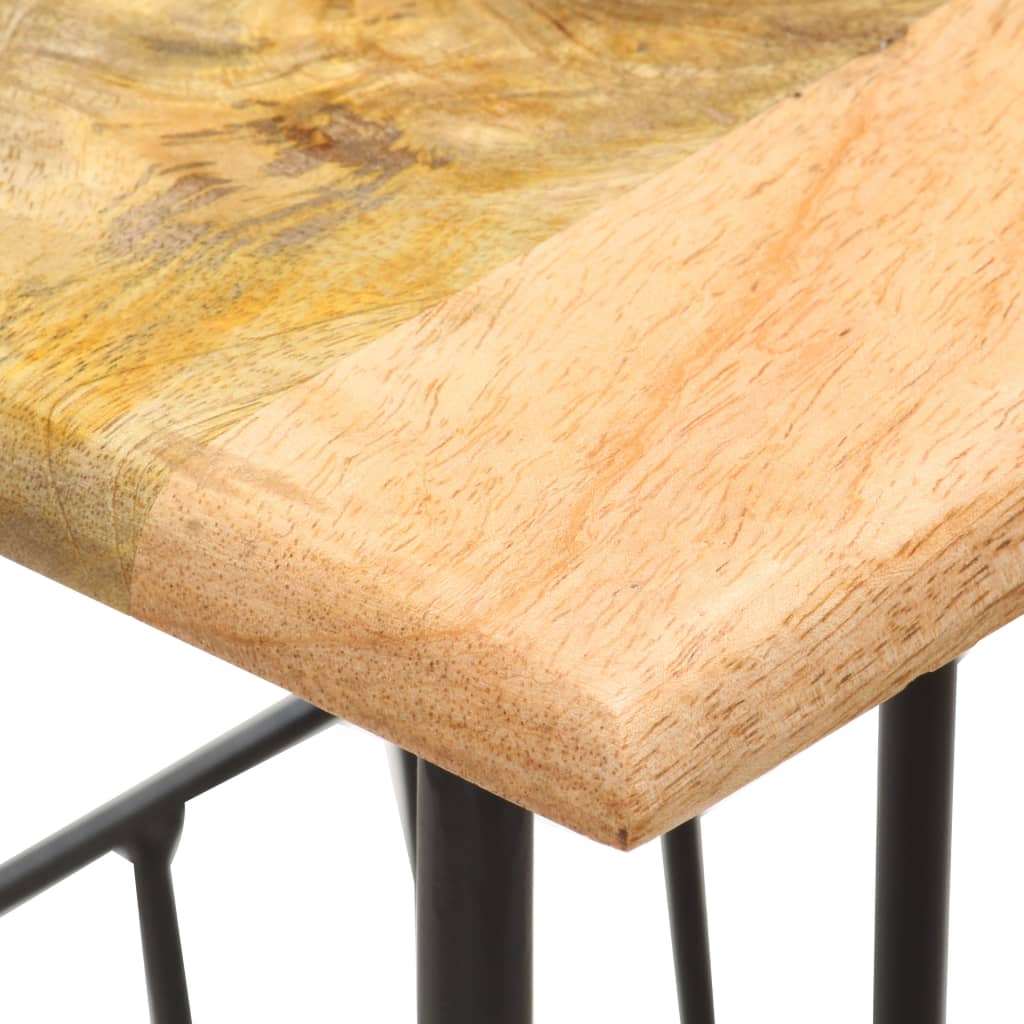 Revistero madera maciza de mango y acero 40x30x50 cm