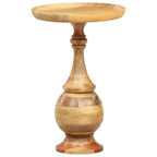 Mesa auxiliar redonda madera maciza de mango 43x43x66 cm