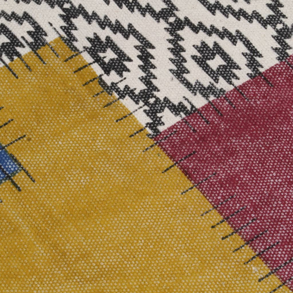 Alfombra de algodón Kilim estampado multicolor 120x180 cm