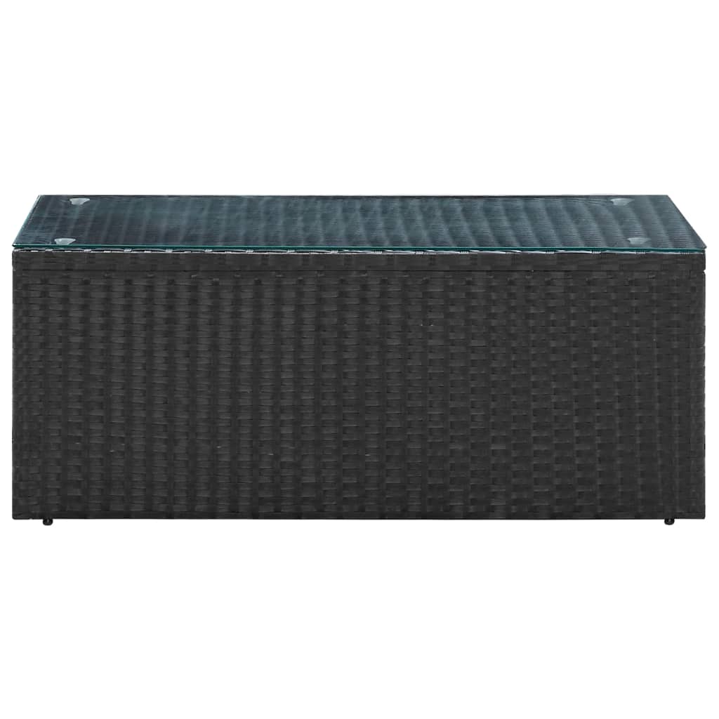 Set de muebles de jardín 4 pzas y cojines ratán sintético negro