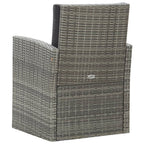 Set de comedor de jardín 5 pzas y cojines ratán sintético gris