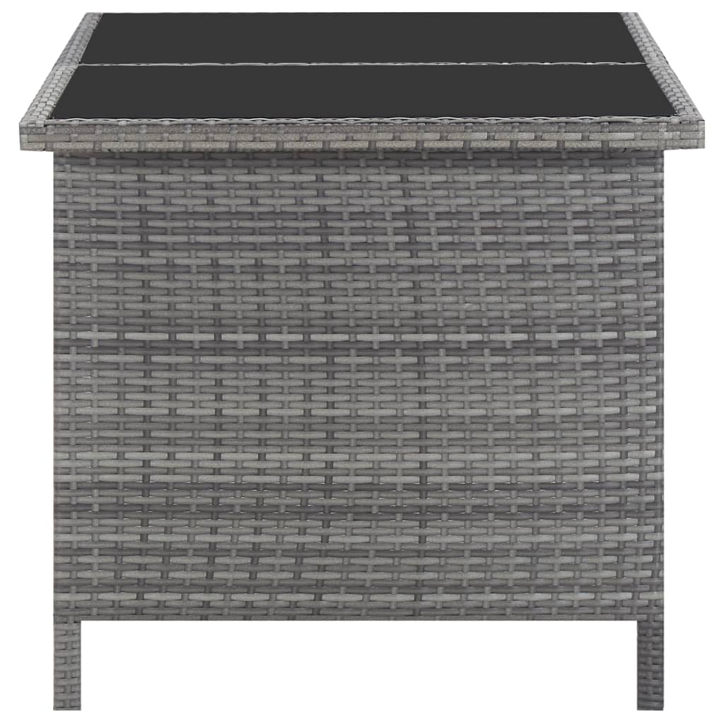 Set de comedor de jardín 5 pzas y cojines ratán sintético gris