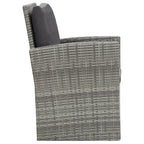 Set de comedor de jardín 5 pzas y cojines ratán sintético gris