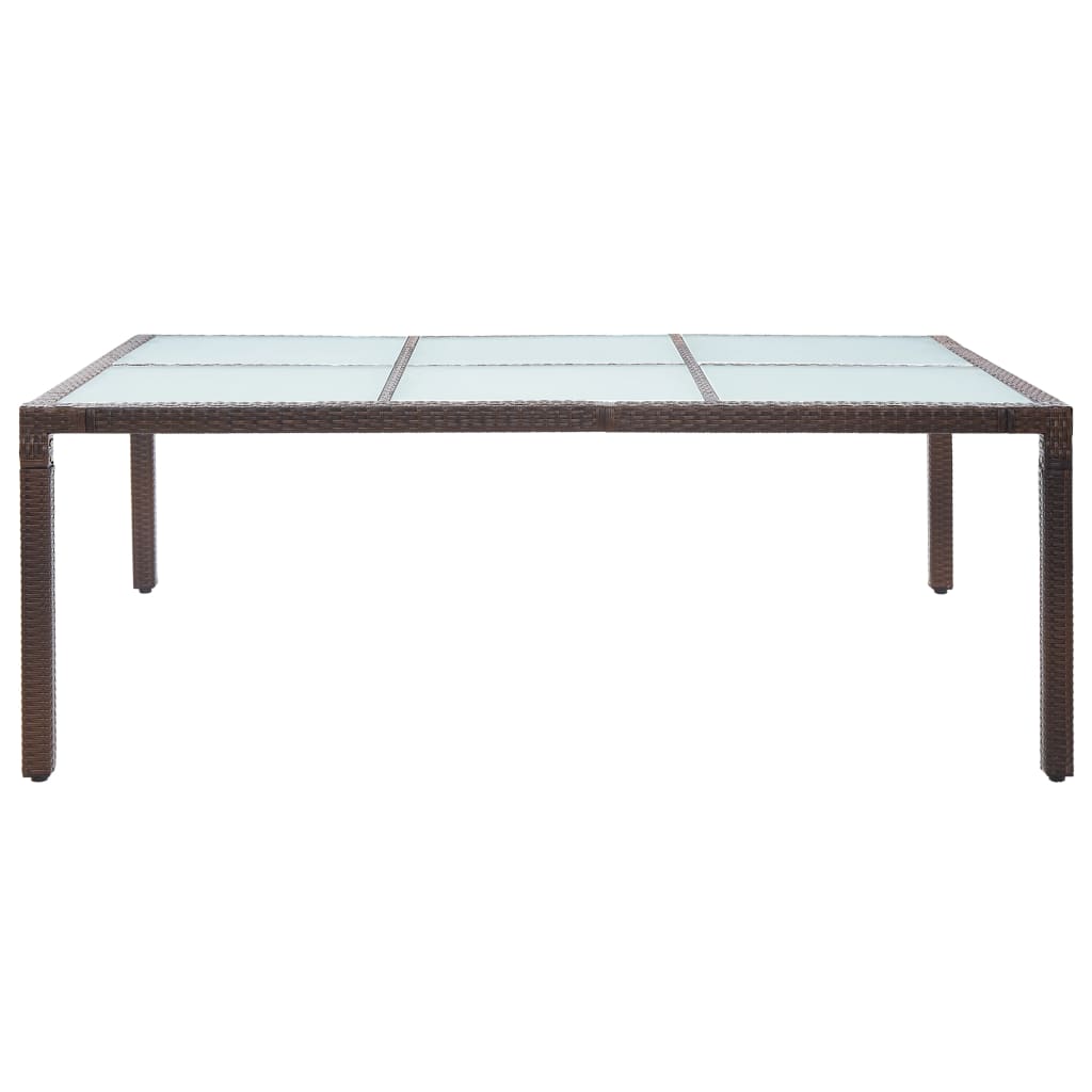 Mesa de comedor de jardín marrón 200x150x74 cm ratán sintético