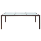 Mesa de comedor de jardín marrón 200x150x74 cm ratán sintético