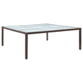 Brown synthetic rattan garden dining table 200x200x74 cm