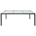 Brown synthetic rattan garden dining table 200x200x74 cm