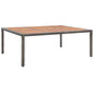 Outdoor dining table PE rattan grey solid acacia wood 190x90x75 cm