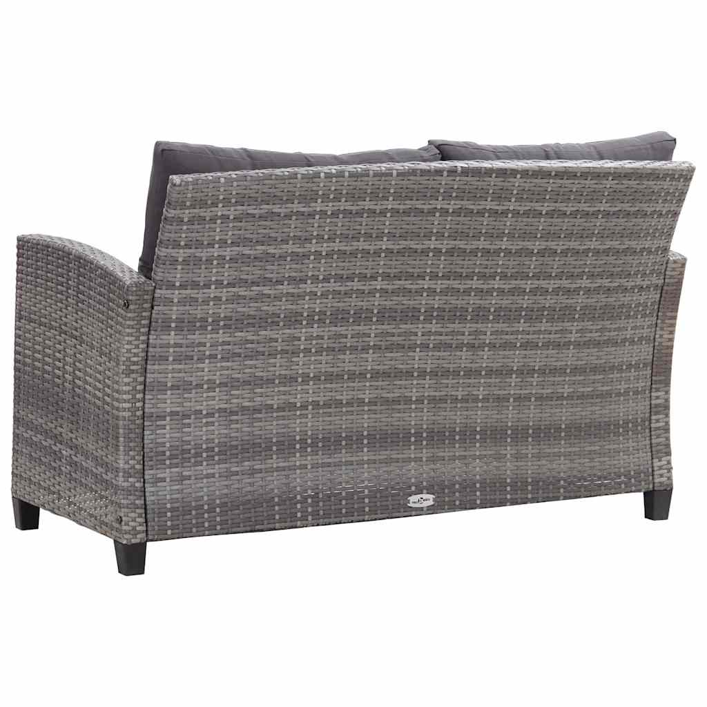 Muebles de jardín 6 pzas y cojines ratán sintético gris oscuro
