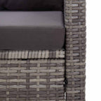 Muebles de jardín 6 pzas y cojines ratán sintético gris oscuro