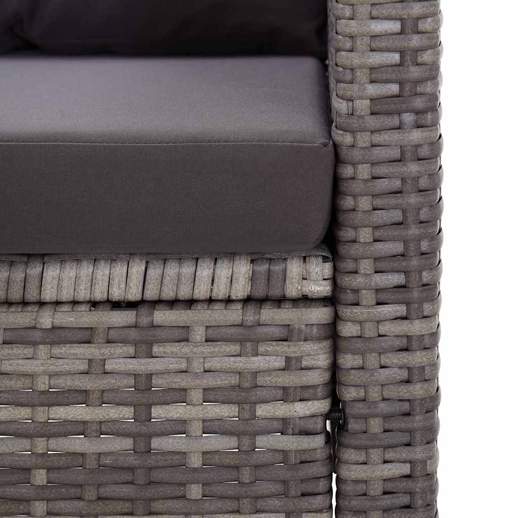 Muebles de jardín 6 pzas y cojines ratán sintético gris oscuro