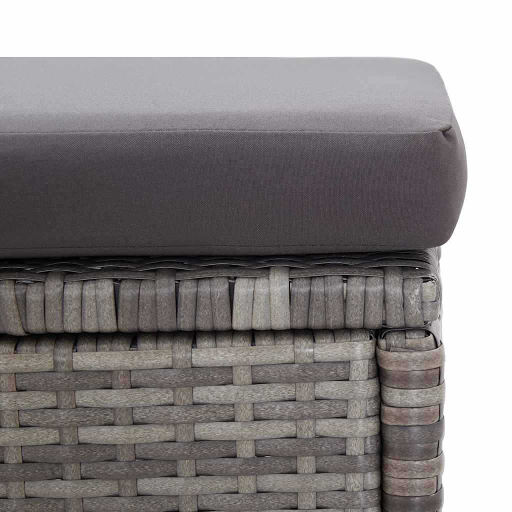 Muebles de jardín 6 pzas y cojines ratán sintético gris oscuro