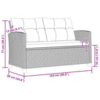 Muebles de jardín 6 pzas y cojines ratán sintético gris oscuro