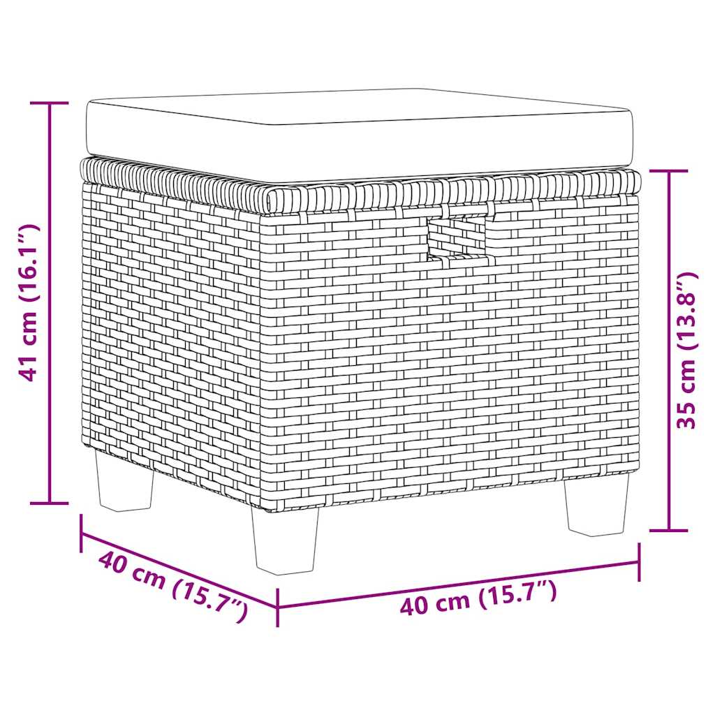Muebles de jardín 6 pzas y cojines ratán sintético gris oscuro
